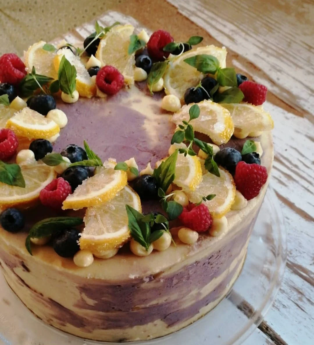 Lemon and Red Berries Layer Cake
