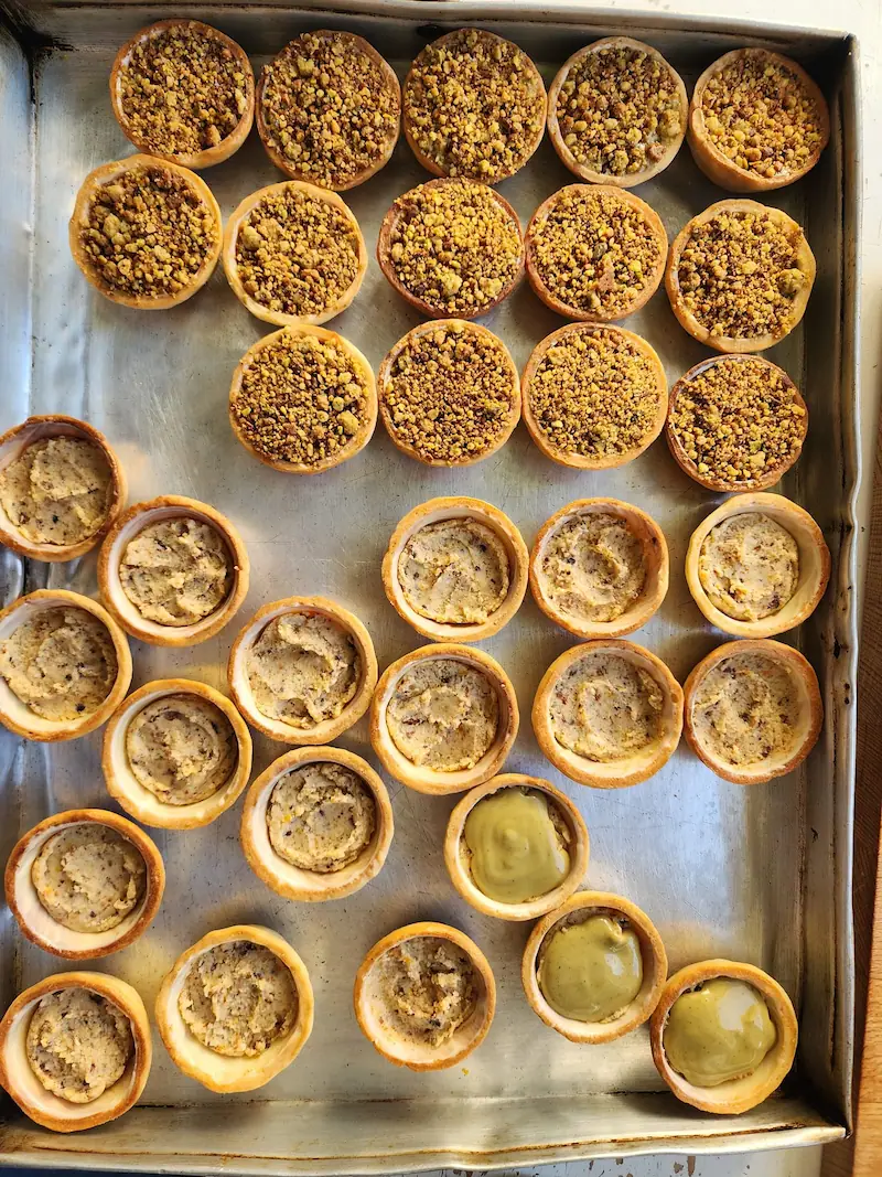 Orange Basque Cheesecake and Pistachio Mini Tartlets