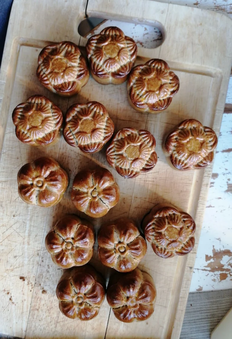 Walnut, Pistachio, and White Bean Mooncakes